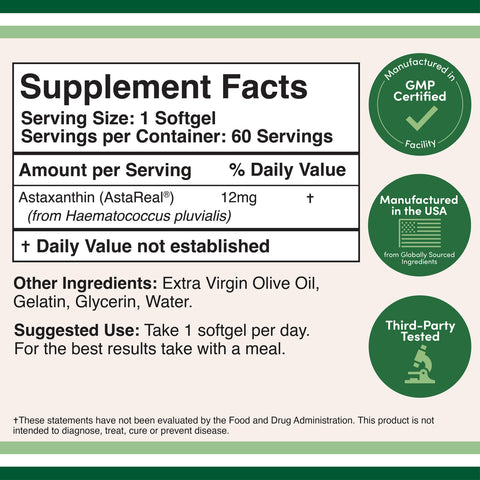 AstaReal® Astaxanthin 12mg